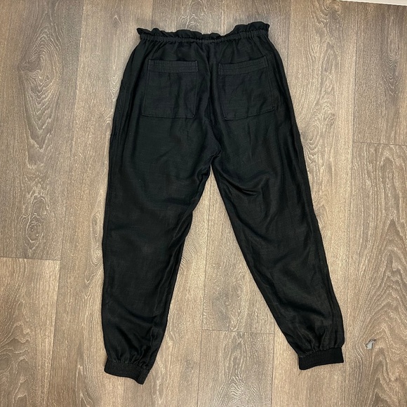 Aritzia Wilfred Woven Pants Drawstring Jogger Trouser Gauzy Black Size Small - Picture 9 of 9